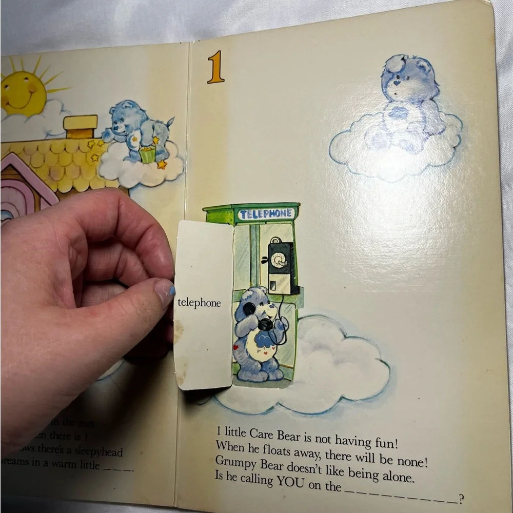 Vintage 1983 10 Little Care Bears‎ Counting Board Book w/ Flaps Children’s